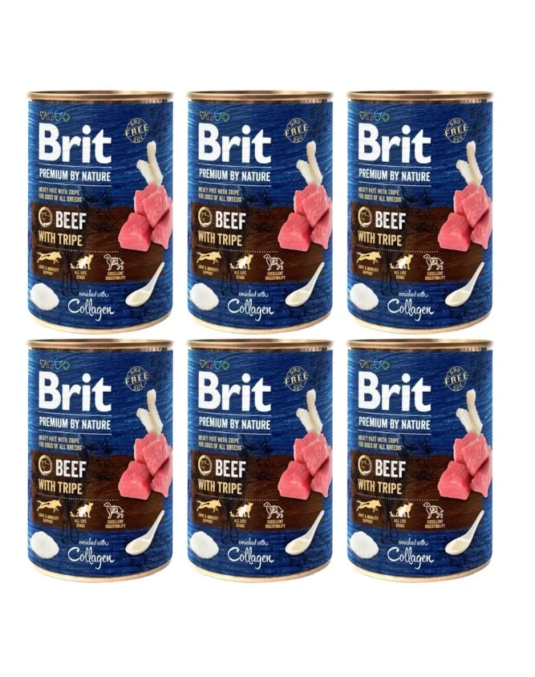 BRIT Premium by Nature Beef and tripes 6 x 400g cibo per cani a base di manzo e frattaglie
