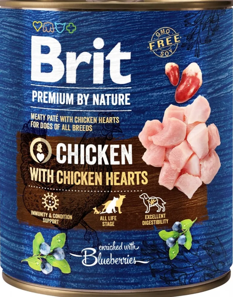 BRIT Premium by Nature chicken, hearts 800g pollo e cuori per cani