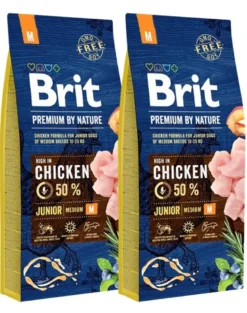 BRIT Premium By Nature Chicken Junior Medium M 30kg (2 x 15kg)