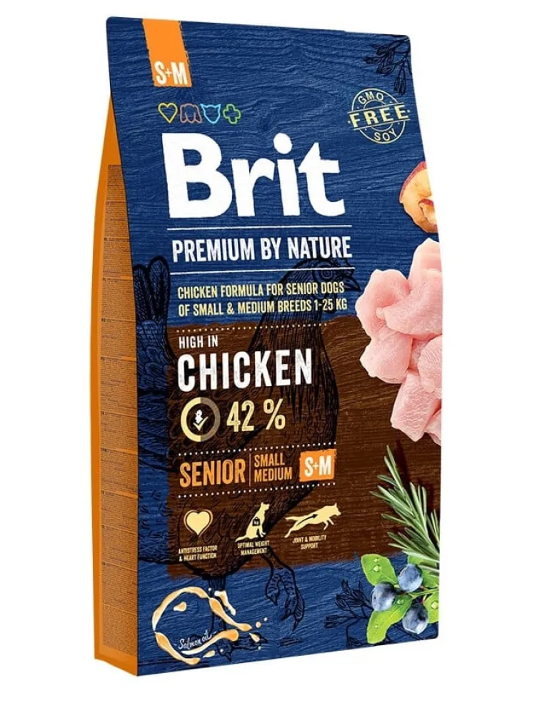 BRIT Premium By Nature Chicken Senior Small Medium S+M 16kg (2 x 8kg)