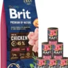 BRIT Premium By Nature Junior Large L 15kg + cibo umido con carne di vitello 6 x 400g