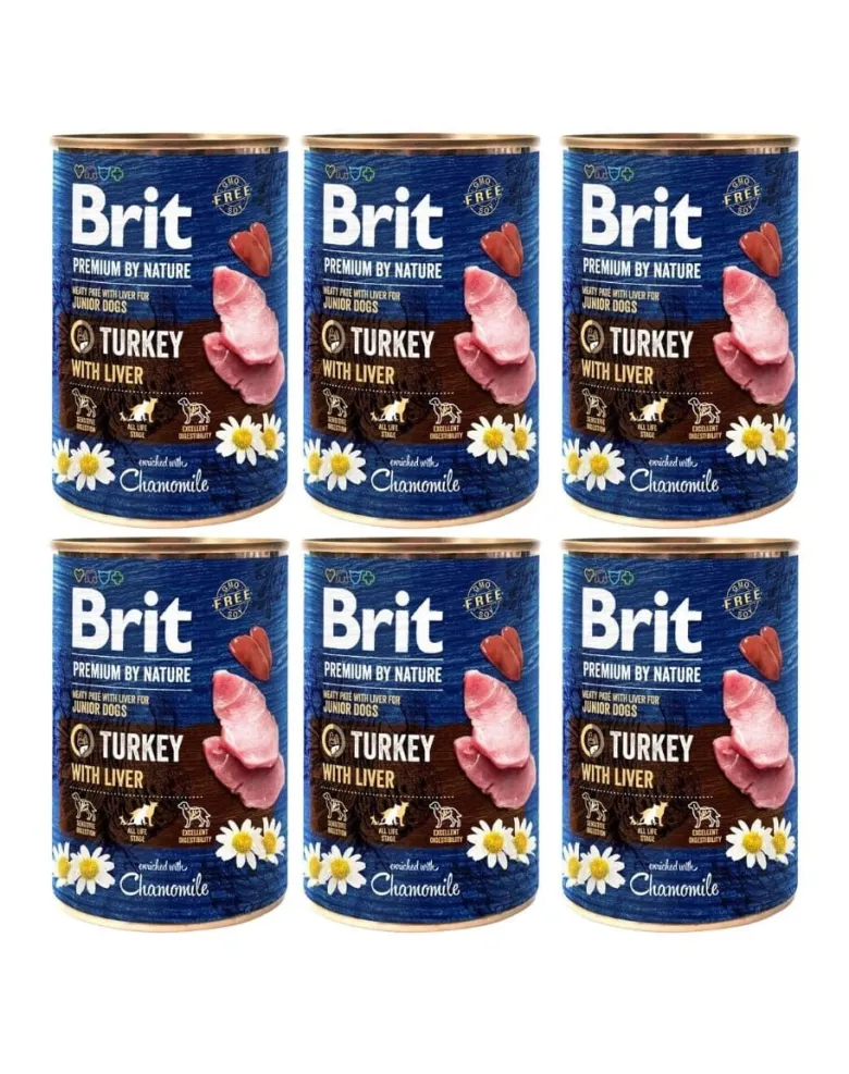 BRIT Premium by Nature Junior Turkey and liver 6 x 400g cibo per cuccioli a base di tacchino e fegato