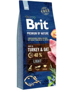 BRIT Premium By Nature Light 15kg + cibo umido con tacchino 6 x 400g