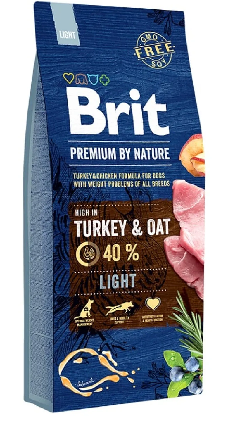 BRIT Premium By Nature Light 15kg + cibo umido con tacchino 6 x 400g