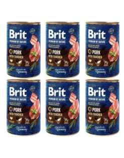 BRIT Premium by Nature 6 x 400g con carne di maiale ed esofago per cani