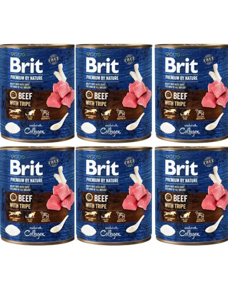 BRIT Premium by Nature 6 x 800g manzo e frattaglie per cani