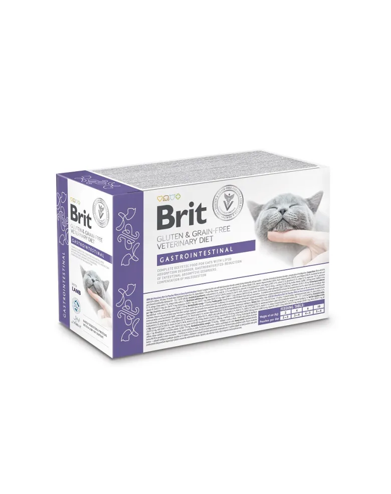 BRIT Veterinary Diet Grain Free Gastrointestinal Cat Fillets in Gravy Lamb 12x85g per gatti con problemi gastrointestinali