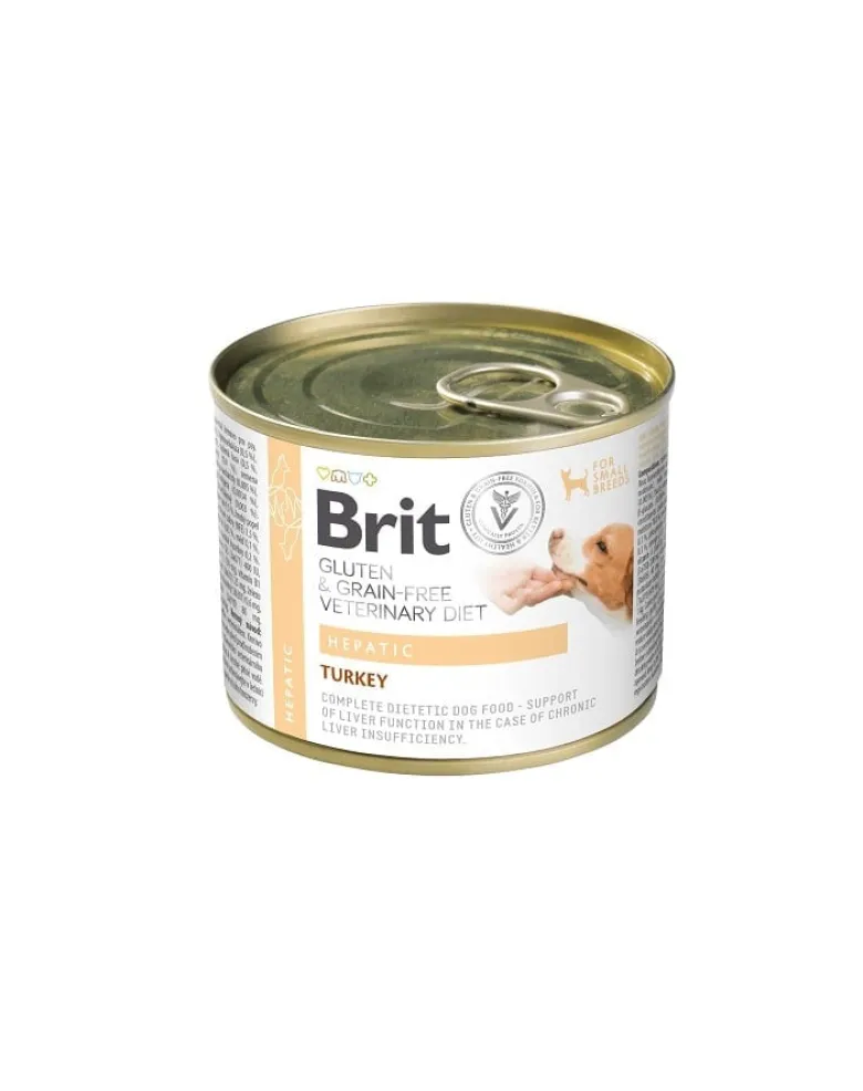 BRIT Veterinary Diet Grain Free Hepatic 200 g alimento con tacchino con piselli verdi per cani con patologie epatiche