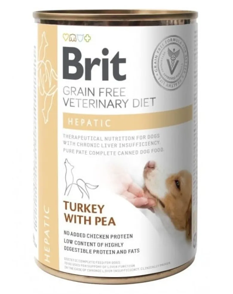 BRIT Veterinary Diet Hepatic Turkey&Pea 24x400g