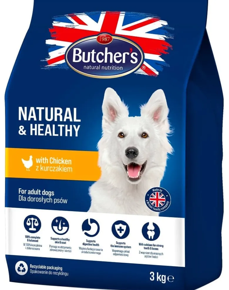 BUTCHER'S Natural&Healthy Dog Dry con pollo 3 kg