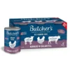 BUTCHER'S Original Junior Mix sapori paté con pollo, manzo e tacchino per cuccioli 4x150 g
