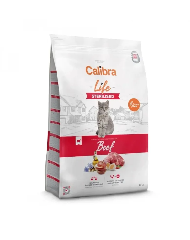 CALIBRA Cat Life Sterilised Beef 6 kg cibo senza cereali per gatti sterilizzati o castrati