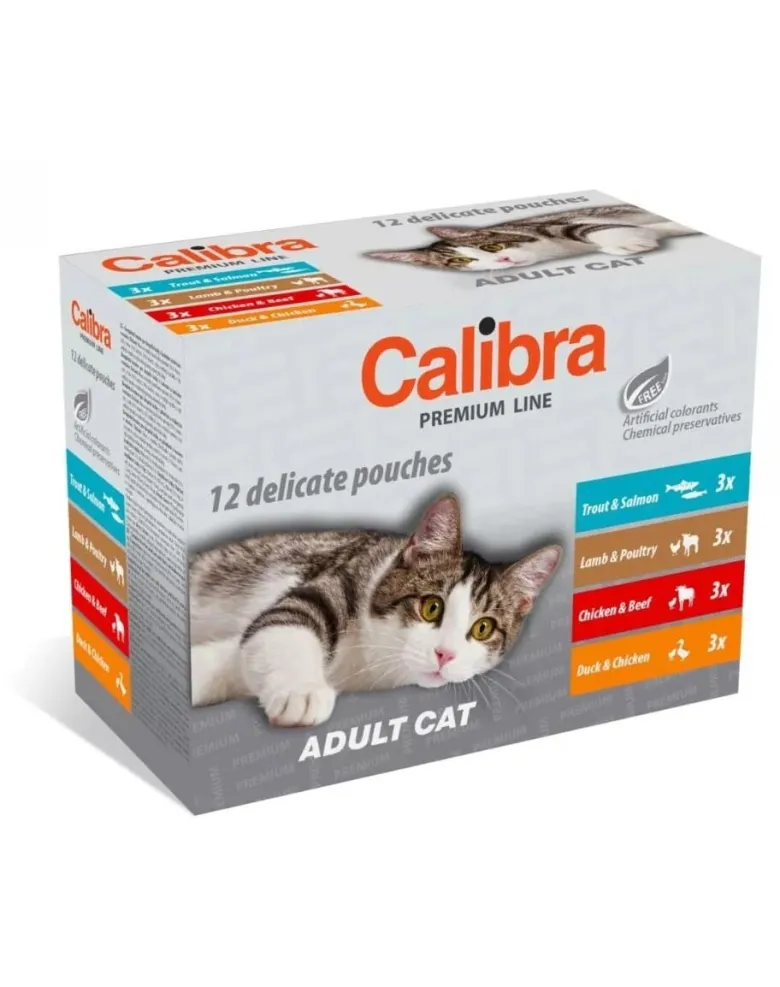 CALIBRA Cat Premium Line Adult Multipack 12 x 100 g bustine per gatti