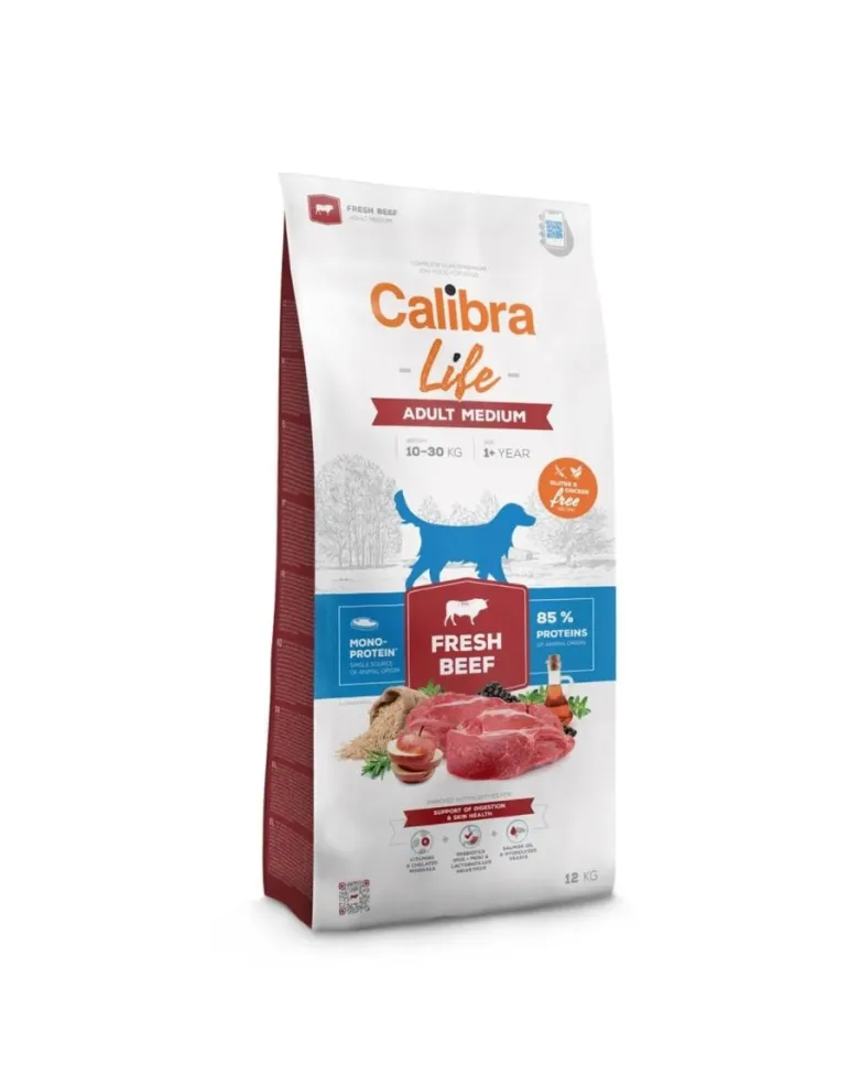 CALIBRA Dog Life Adult Medium Fresh Beef 12 kg con manzo per cani di taglia media