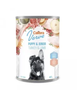 CALIBRA Dog Verve GF Puppy&Junior Turkey&Lamb 400g Alimento umido senza cereali con tacchino e agnello per cuccioli e cani giovani