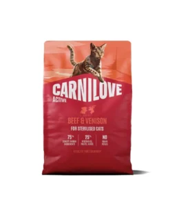 CARNILOVE Active Cat Beef and Venison Sterilised 2 kg manzo e selvaggina, per gatti sterilizzati
