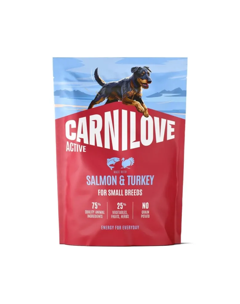 CARNILOVE Active Dog Salmon & Turkey Adult Small Breeds 1,5 kg salmone e tacchino, per cani adulti di piccole razze