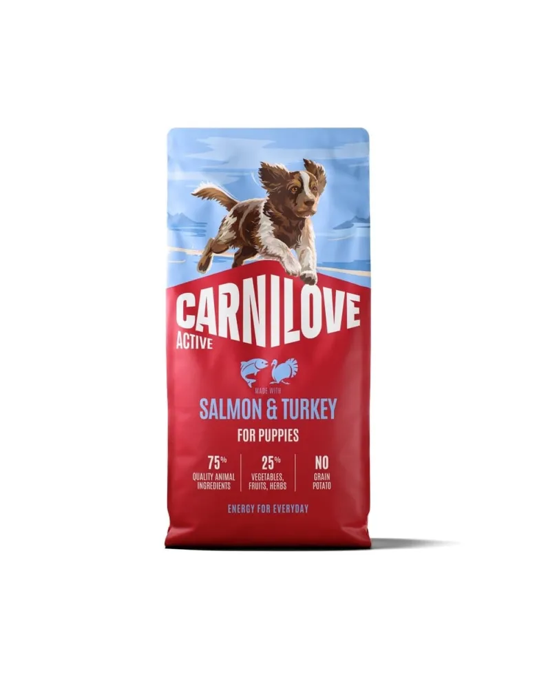 CARNILOVE Active Dog Salmon & Turkey Puppies 12 kg salmone e tacchino, per cuccioli in crescita