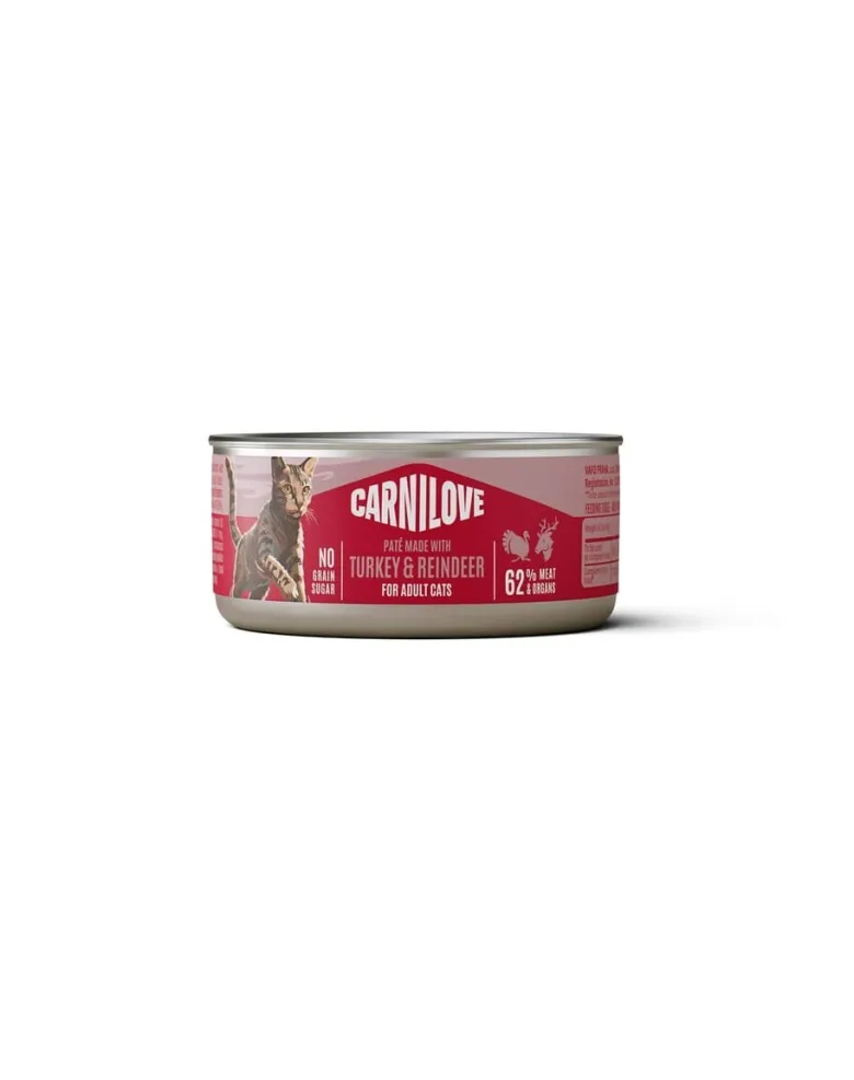 CARNILOVE Cat Can Paté Turkey and Reindeer 100 g con tacchino e renna, paté per gatti