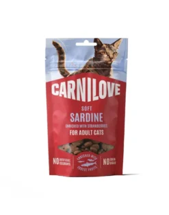 CARNILOVE Soft Snack Cat Sardine 50 g con sardine e fragole, snack morbidi per gatti