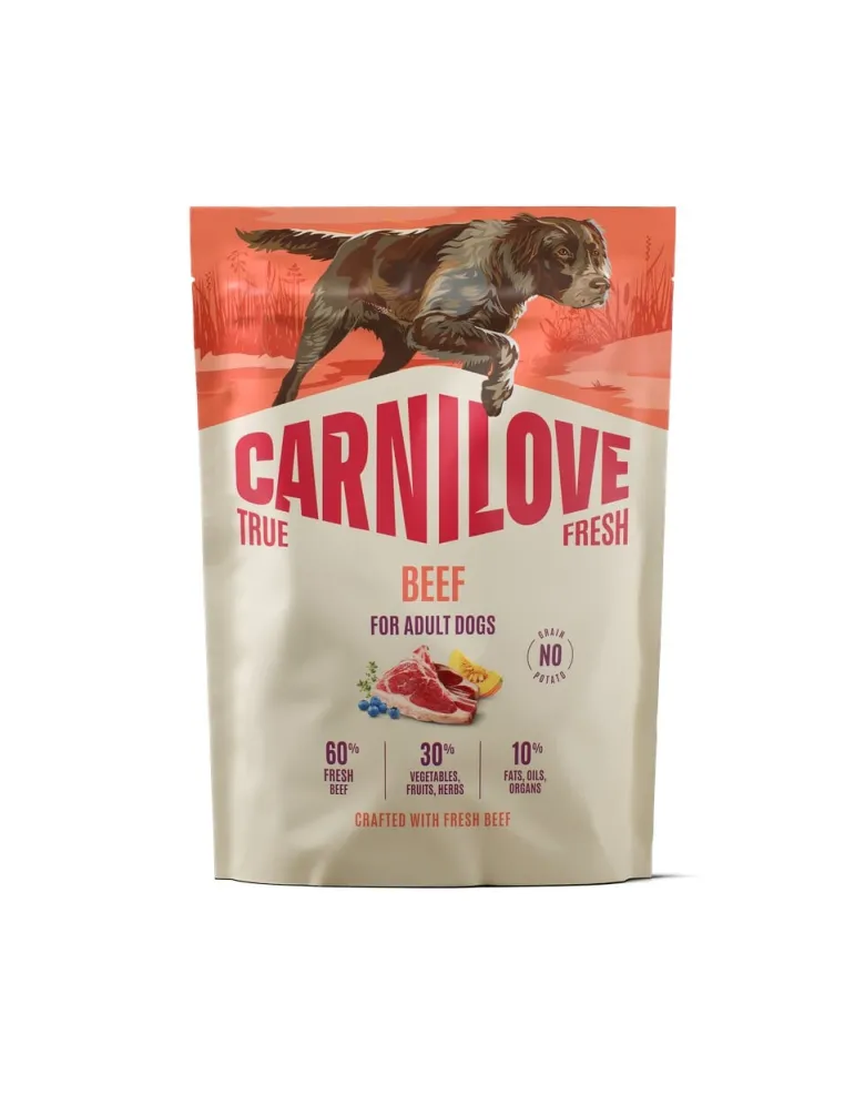 CARNILOVE True Fresh Dog Beef Adult 1,5 kg cibo secco con carne di manzo fresca per cani adulti