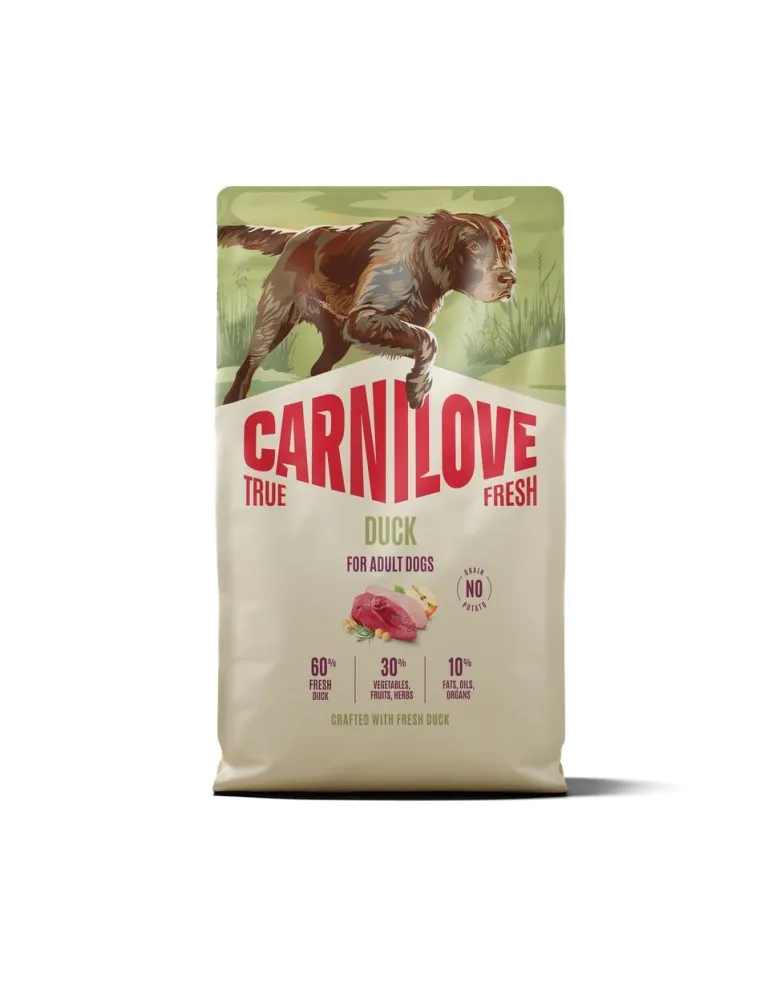 CARNILOVE True Fresh Dog Duck Adult 4 kg crocchette con anatra fresca per cani adulti