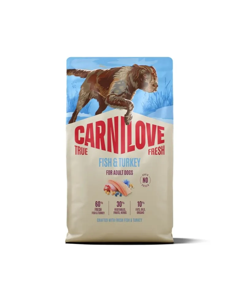 CARNILOVE True Fresh Dog Fish and Turkey Adult 4 kg cibo secco pesce fresco e tacchino per cani adulti
