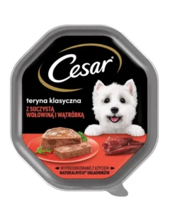 CESAR Alimento umido completo per cani adulti con manzo e fegato succulenti 14x150g