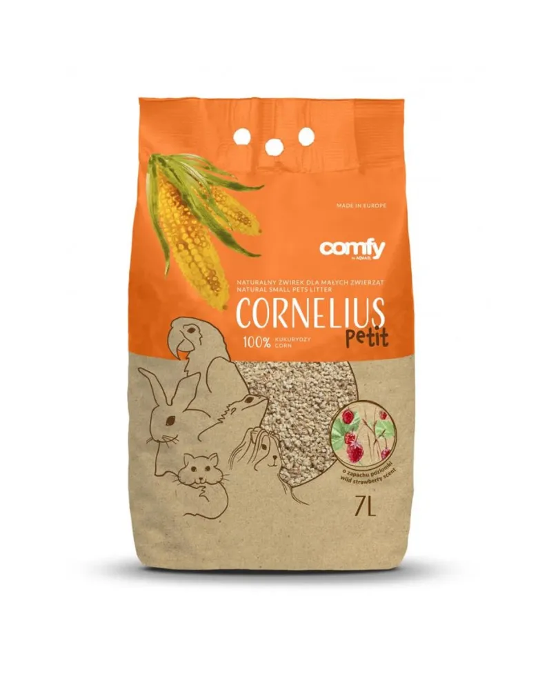 COMFY Ghiaia di mais per animali Cornelius 7l Petit Fragola