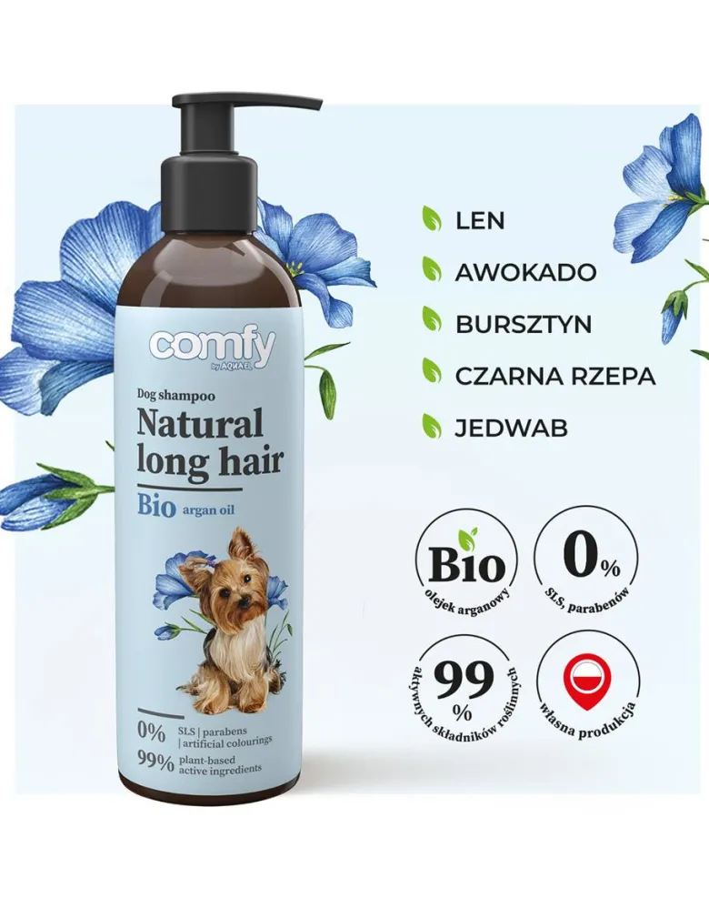 COMFY Natural Long Hair 250 ml shampoo per cani a pelo lungo