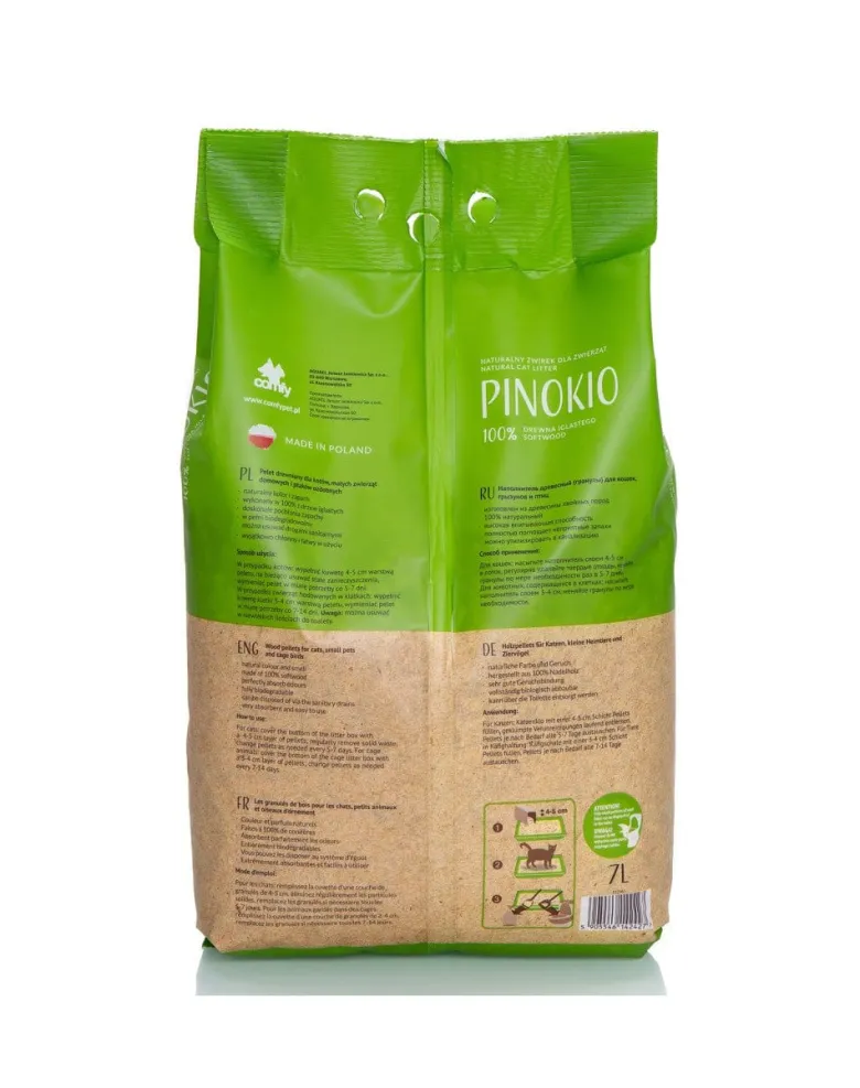 COMFY Pinokio Lettiera in pellet di legno non agglomerante 7 L
