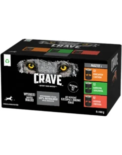 CRAVE Dog Dose Mixed Multipack 6x400g - paté con pollo e tacchino, agnello e manzo, salmone e tacchino (cibo umido completo senza cereali per cani adulti)
