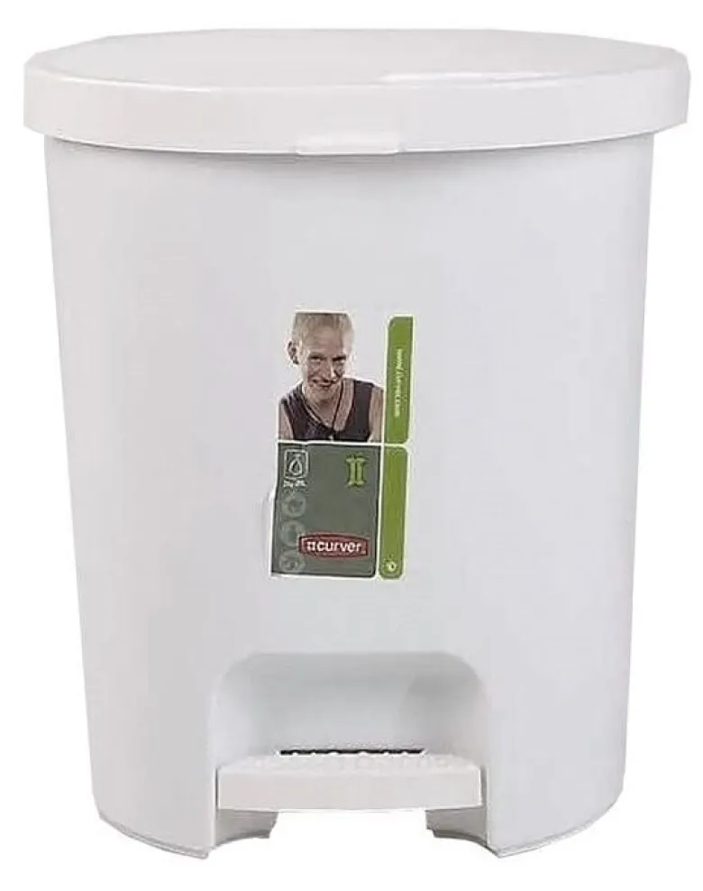 CURVER Cestino con pedale 15 l bianco
