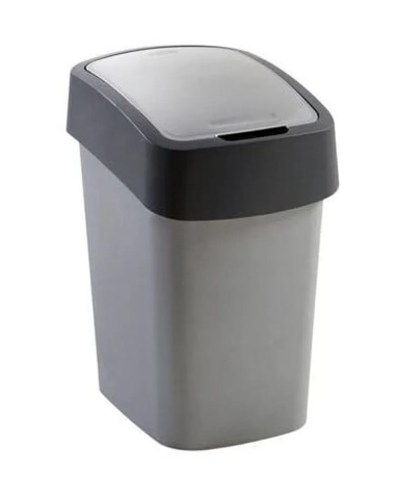 CURVER Cestino FLIP BIN 9L argento/antracite