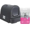 CURVER Lettiera per gatti antracite/grigio + ARISTOCAT Lettiera in silicio 3,8l GRATIS