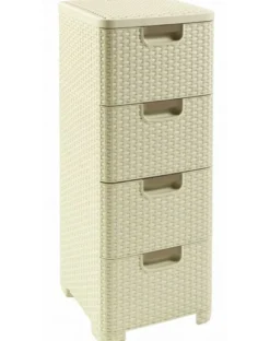 CURVER Libreria con 4 cassetti STILE crema