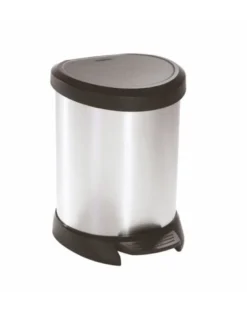 CURVER Pattumiera metallizzata 5 l nero/argento metallizzato