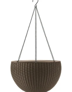 CURVER Vaso rotondo da appendere in stile rattan