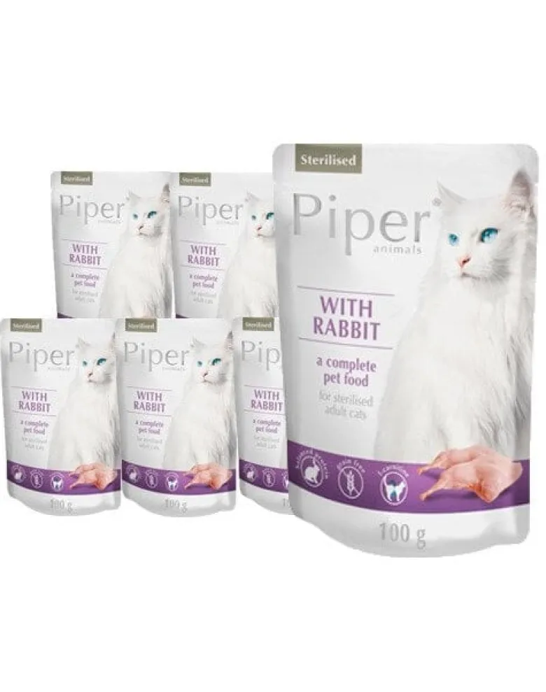 DOLINA NOTECI PIPER Animals con coniglio per gatti sterilizzati 10 x 100g