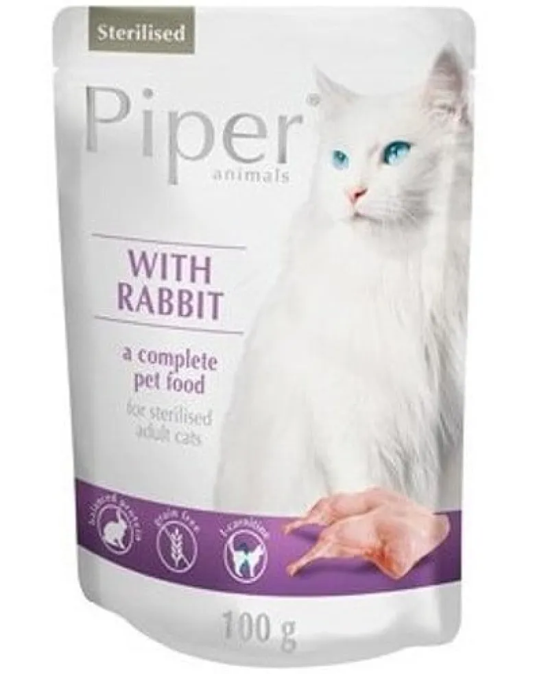 DOLINA NOTECI PIPER Animals con coniglio per gatti sterilizzati 10 x 100g