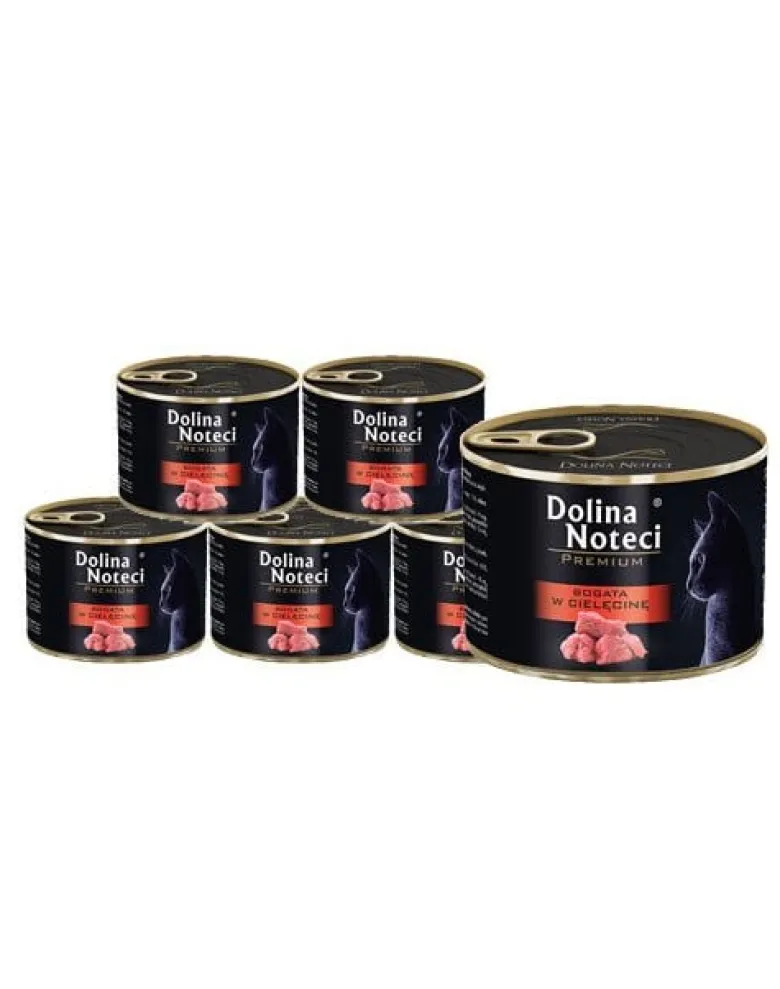 DOLINA NOTECI Premium Alimento per gatti adulti ricco di carne di vitello 12 x 185g