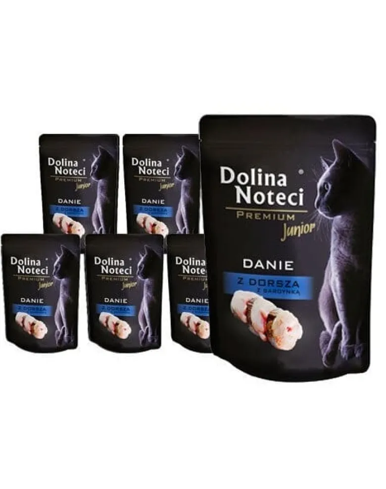 DOLINA NOTECI Premium Junior Piatto di merluzzo e sardine per gattini 10 x 85g