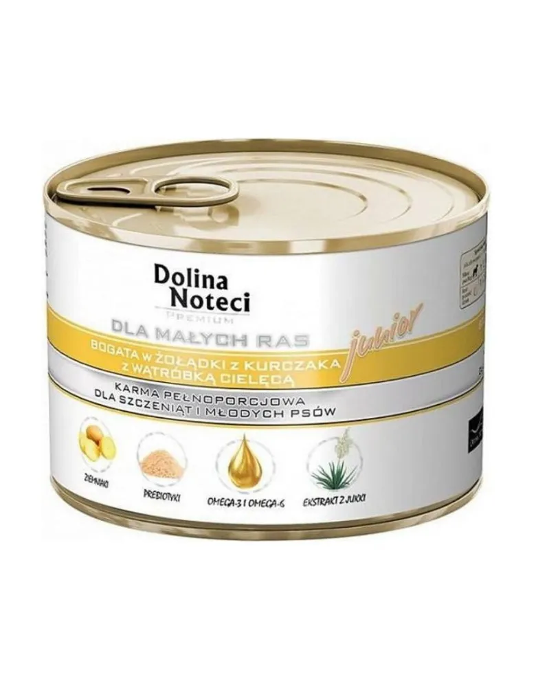 DOLINA NOTECI Premium Junior stomaci di pollo per razze piccole con fegato di vitello 10 x 185g