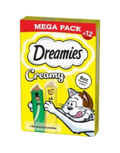 DREAMIES Creamy MEGA PACK cibo complementare con formaggio e catnip 12x10 g