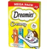 DREAMIES Creamy MEGA PACK cibo complementare con pollo e salmone 12x10 g