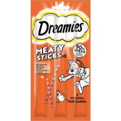 DREAMIES Meaty Sticks Deliziosi bastoncini con pollo per gatti adulti 14x30g