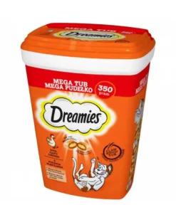 DREAMIES Mega in scatola 2x350g Leccornia per gatti con delizioso pollo