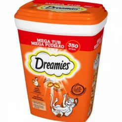 DREAMIES Mega in scatola 2x350g Leccornia per gatti con delizioso pollo