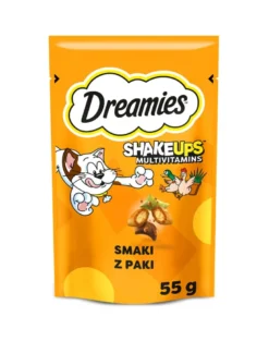DREAMIES ShakeUps Multivitamins 55g snack per gatti con pollo, anatra ed erba gatta
