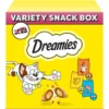 DREAMIES Variety Snack Box Croccantini per gatti al gusto di pollo, formaggio e salmone 12x60 g